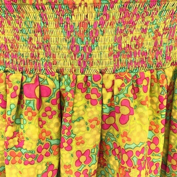 Julie Brown Sammy Tiered Ruffle Hem Smocked Waist Coordinating Mini Skirt Medium - Picture 9 of 12